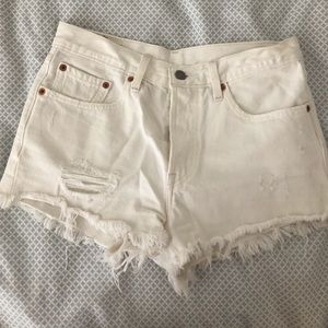 White Levi Jean Shorts